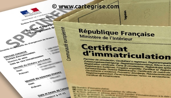 certificat d'immatriculation voiture